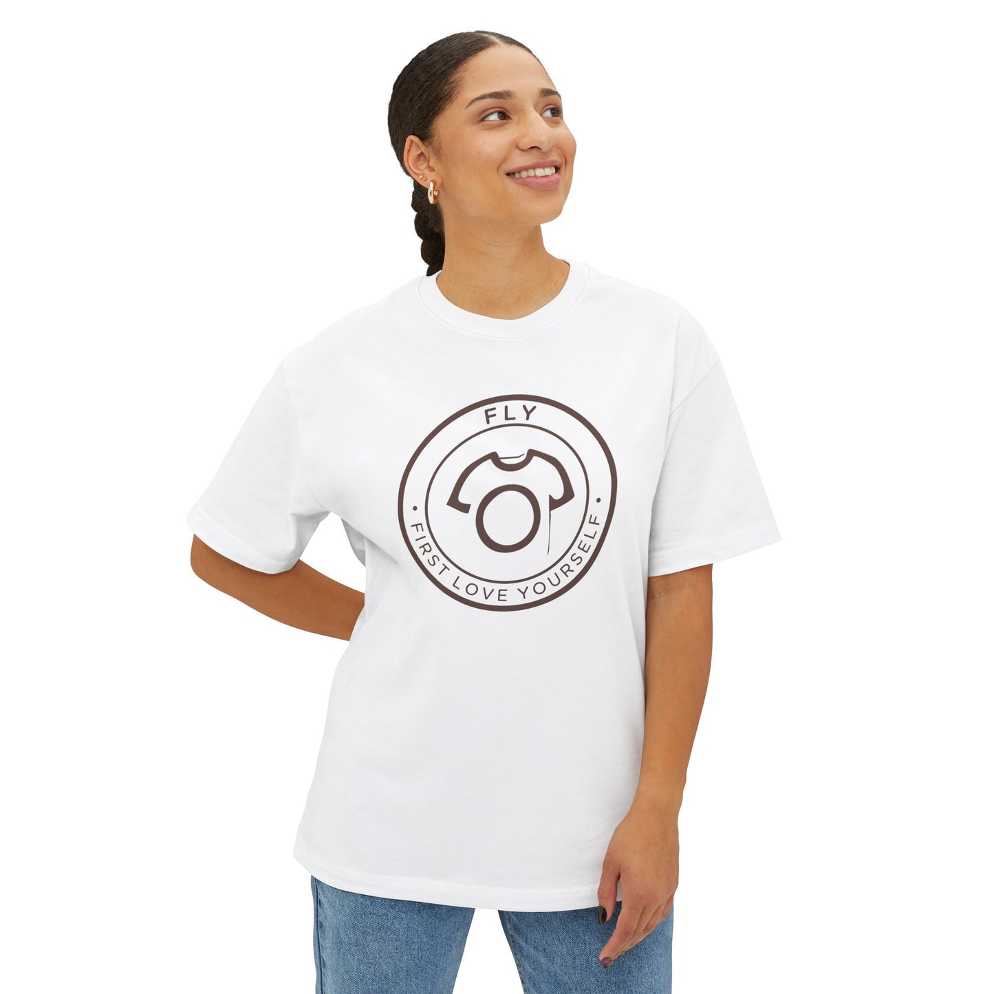 Oversized FLY Tee – First Love Yourself | Unisex Cotton Tee - Inspirational Self-Love Tee