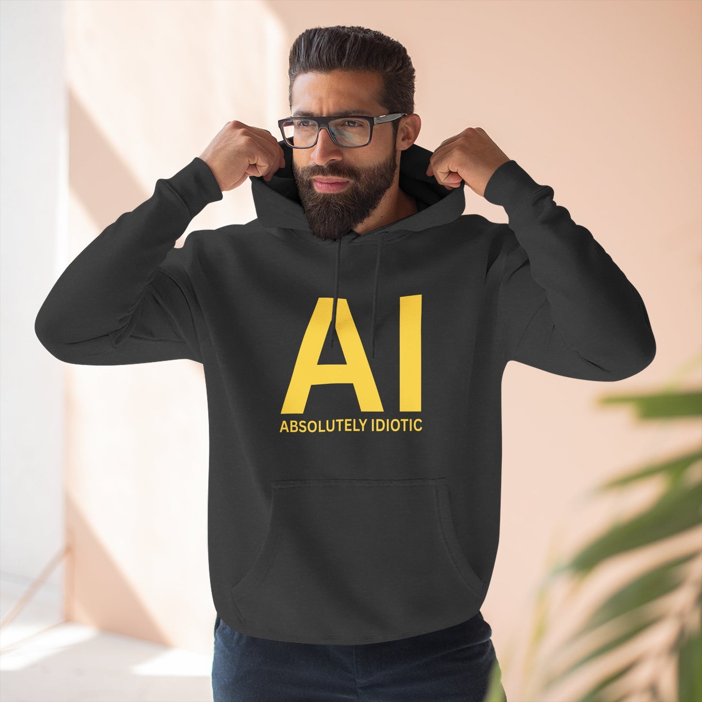 AI – Absolutely idiotic | Unisex Hoodie - Cheeky take on AI - CA Bold